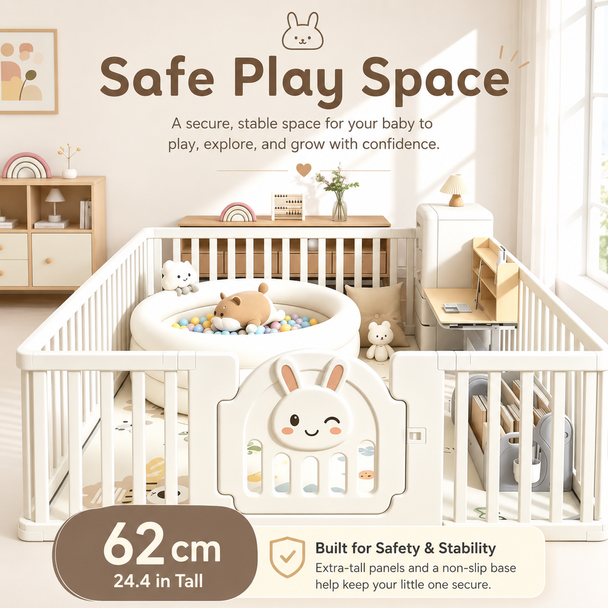 Mamaraya Foldable Baby Playpen and Activity Center