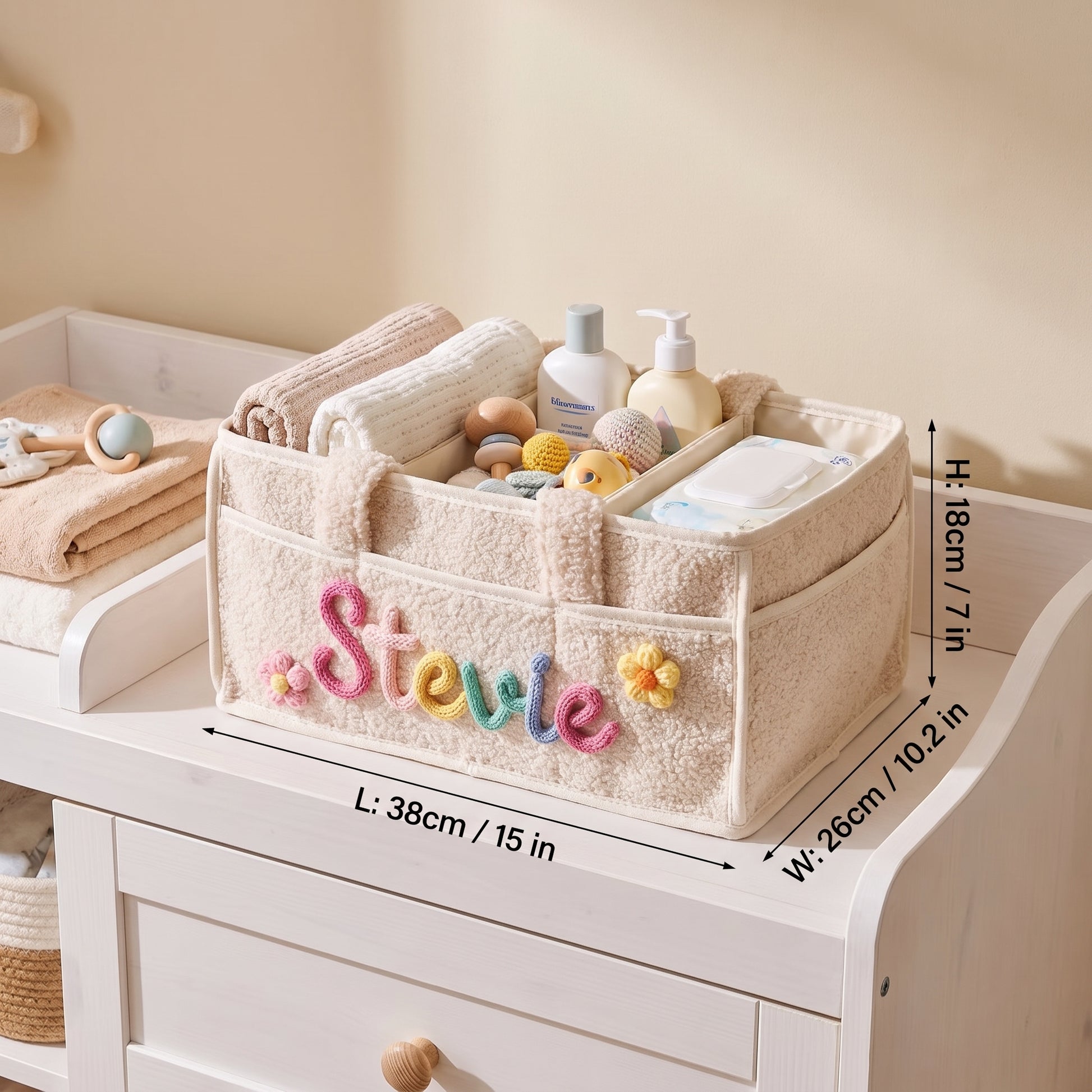 Mamaraya Personalized Baby Diaper Caddy