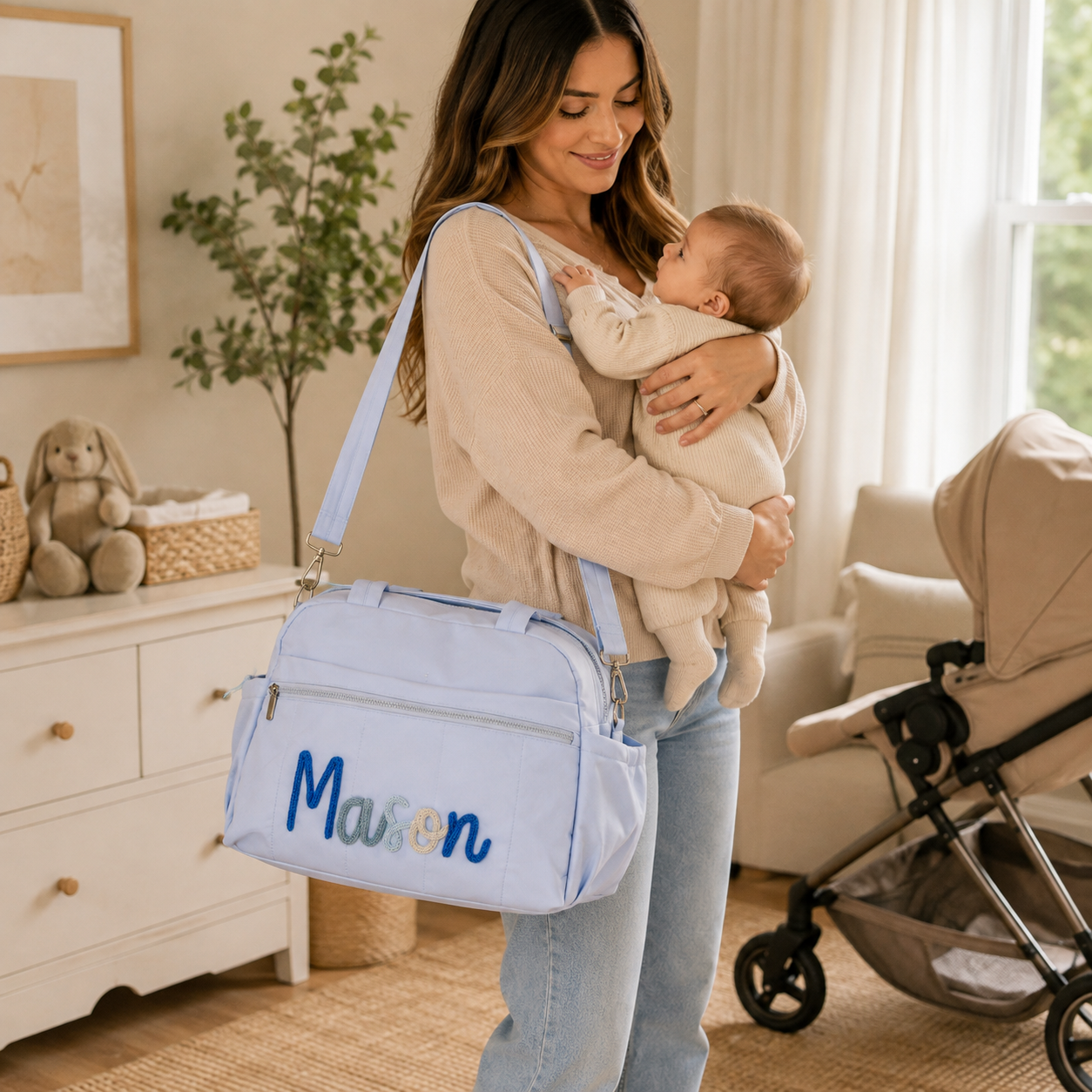 MamaRaya Personalized Diaper Bag for Travel