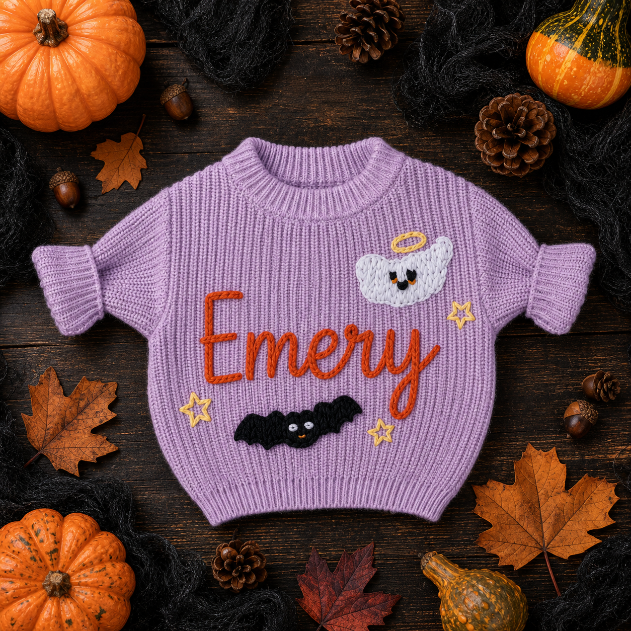 MamaRaya Personalized Halloween Custom Name Sweater