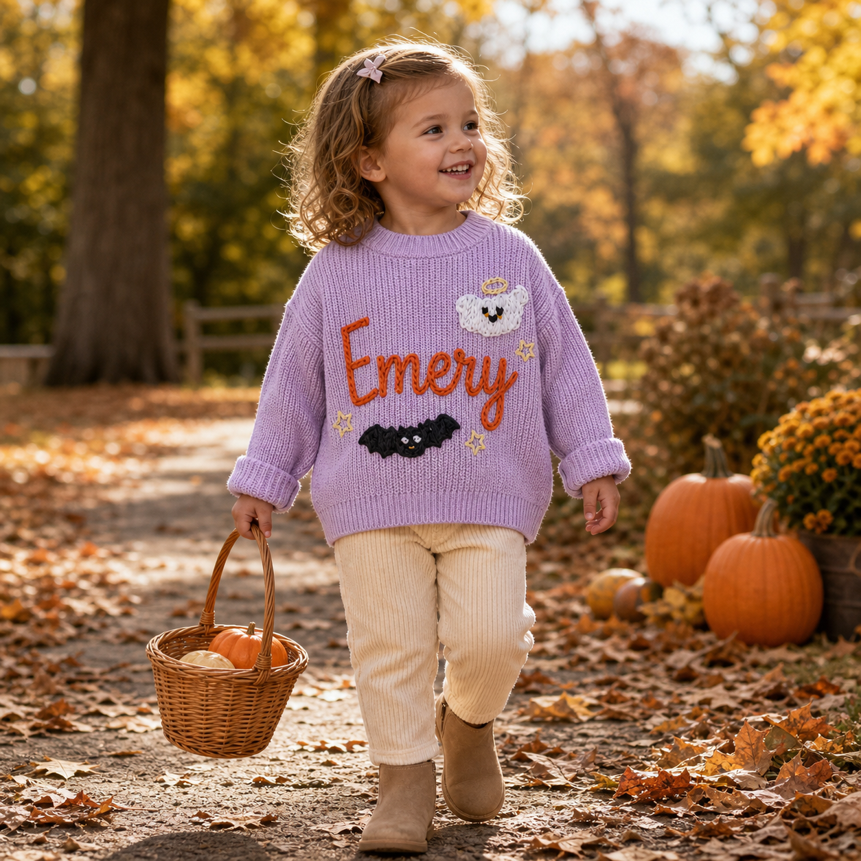 MamaRaya Personalized Halloween Custom Name Sweater
