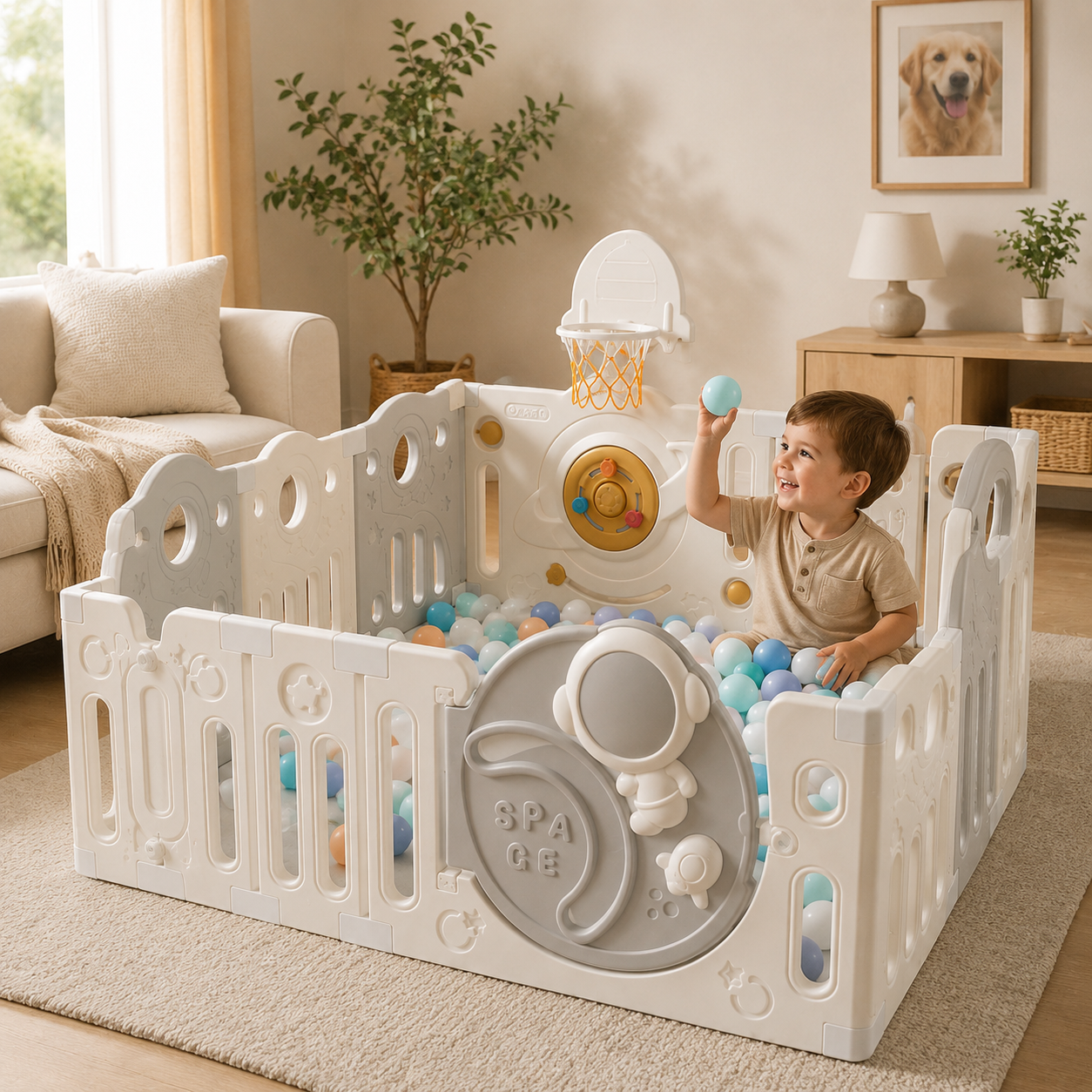 Mamaraya Astronaut Toddler Playard Activity Center