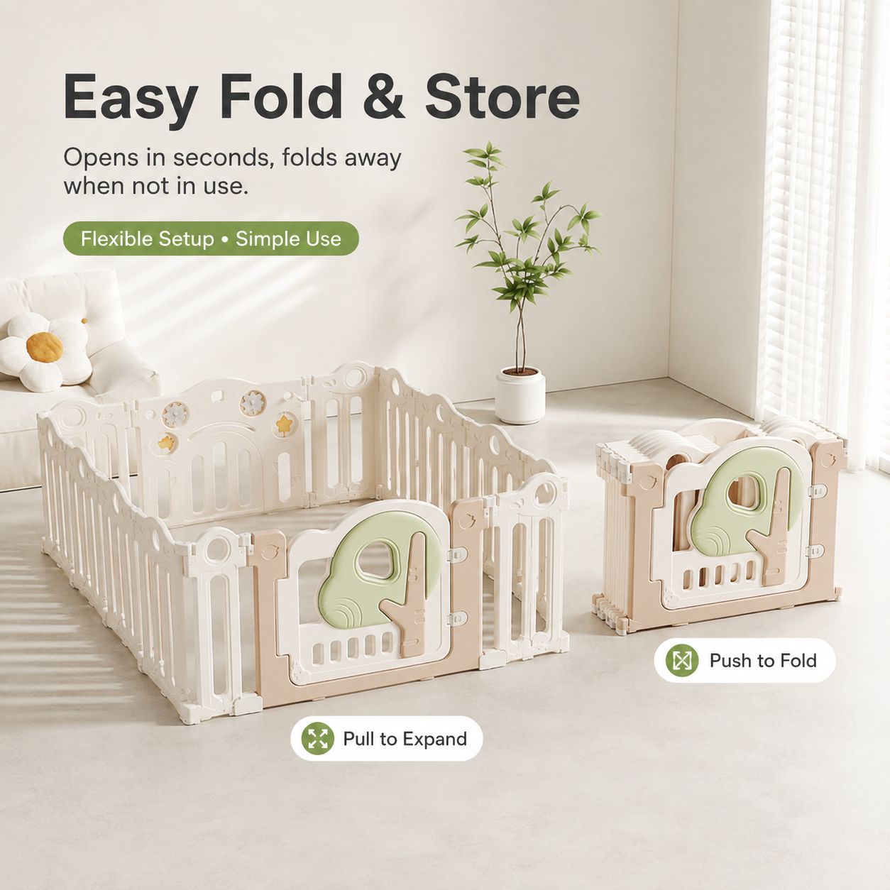 Mamaraya Foldable Toddler Playard Activity Center