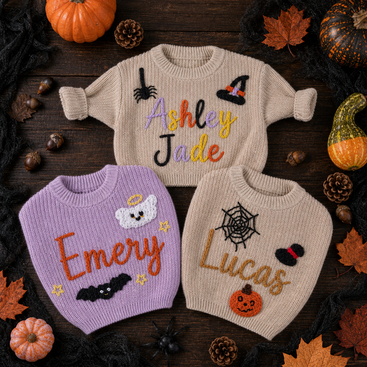 MamaRaya Personalized Halloween Custom Name Sweater