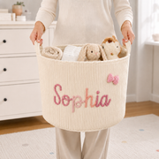 MamaRaya Personalized Corduroy Storage Basket