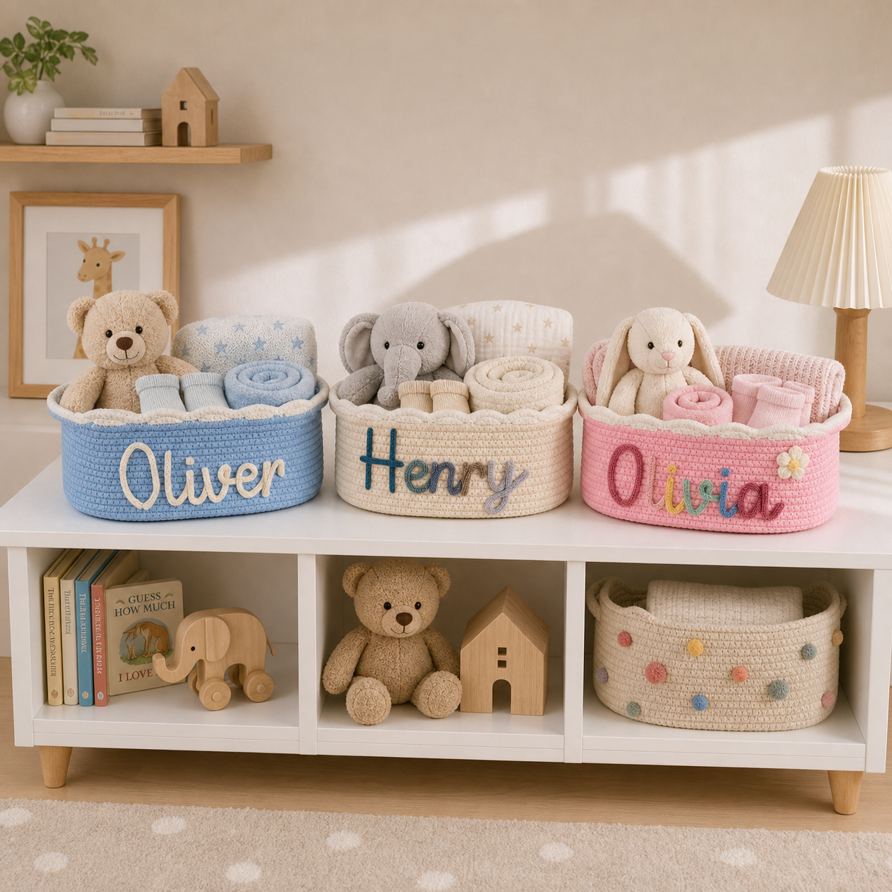 MamaRaya Personalized Cotton Rope Diaper Caddy