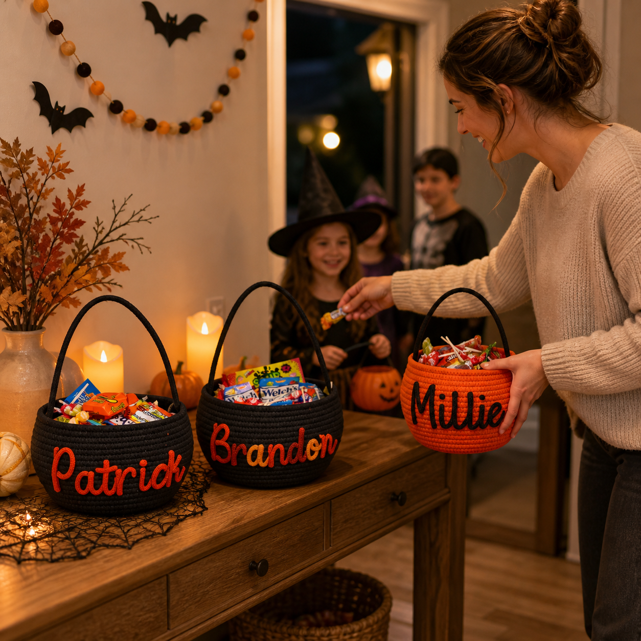 MamaRaya Personalized Halloween Trick or Treat Basket