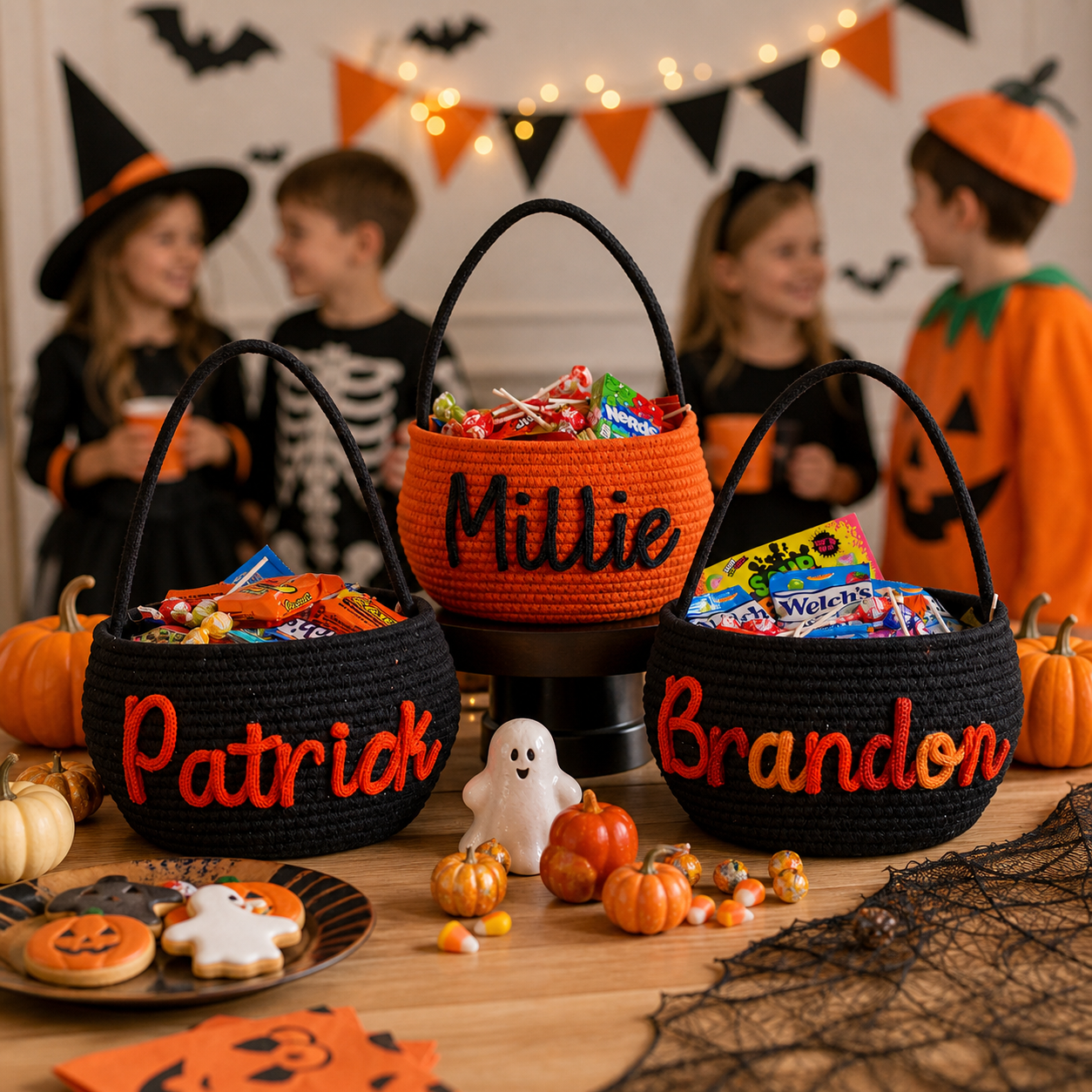 MamaRaya Personalized Halloween Trick or Treat Basket