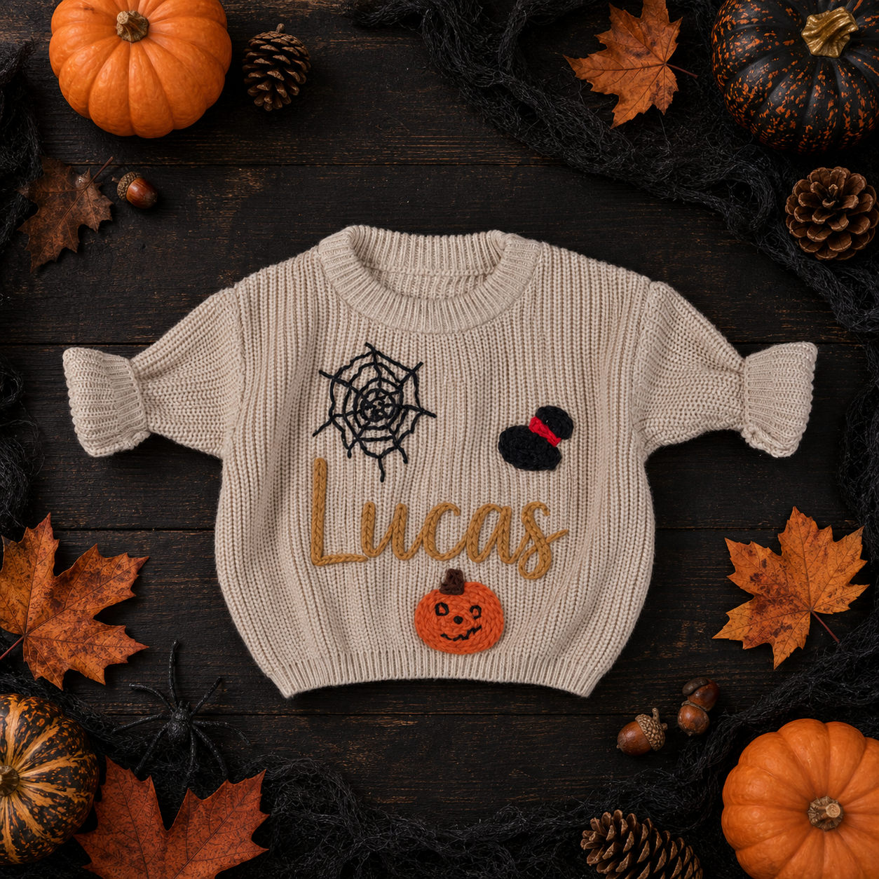 MamaRaya Personalized Halloween Custom Name Sweater