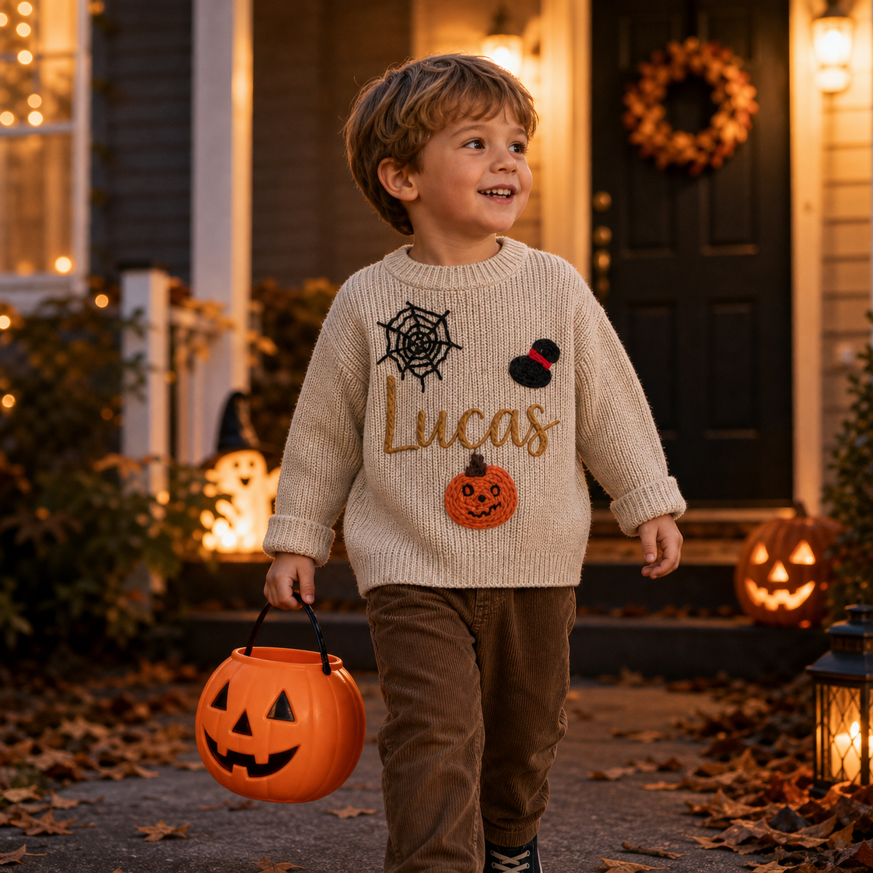 MamaRaya Personalized Halloween Custom Name Sweater