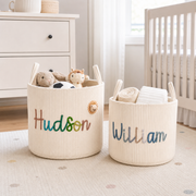 MamaRaya Personalized Corduroy Storage Basket