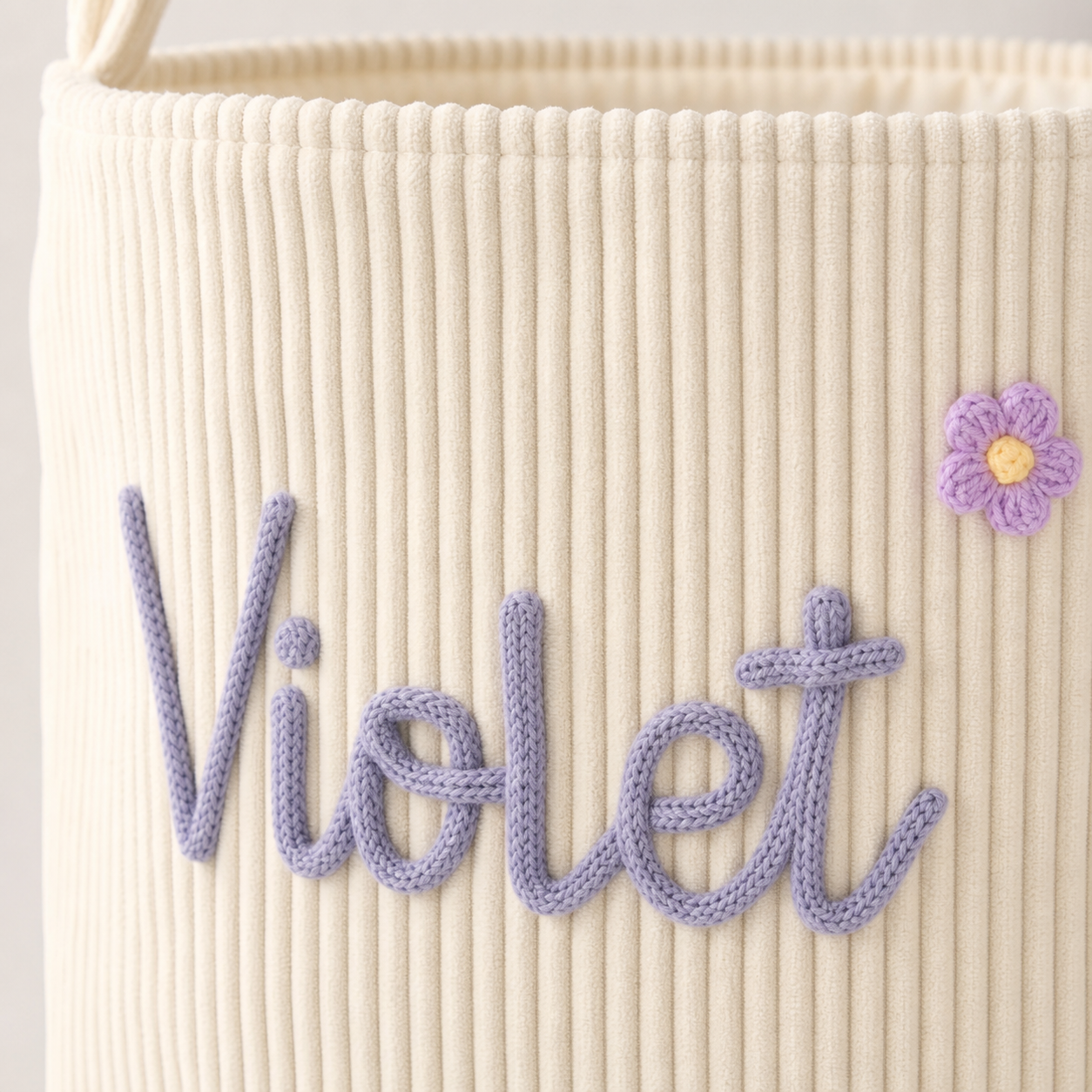 MamaRaya Personalized Corduroy Storage Basket Details