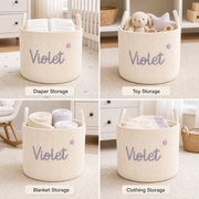 MamaRaya Personalized Corduroy Storage Basket